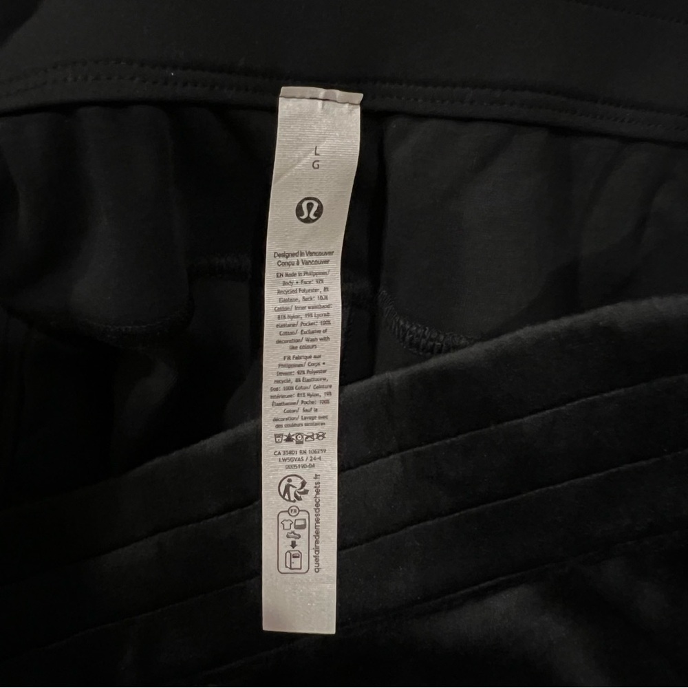 Lululemon | Scuba Velvet Black Mid-Rise Wide-Leg Pant size Large - Picture 11 of 16